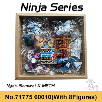 1060pcs Ninja Serijos Nya tai Samurai X Mech Blokai Robotas Mecha Crystal Beast Plytų Žaislai Vaikams Dovanos Tilptų 71775