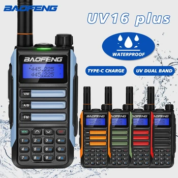 10W Didelės Galios Walkie Talkie Baofeng UV-16 Plus Profesionalūs Radijo Ilgo Nuotolio Nešiojamasis Dual Band Dviejų krypčių Kumpis Radijo USB Įkrovimas