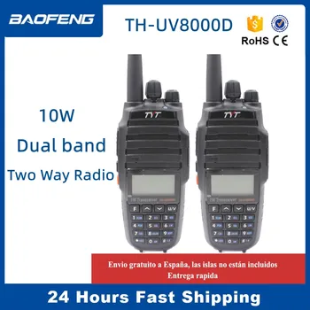 1PC/2VNT TYT TH-UV8000D 10W Du Būdu Radijo dviejų dažnių VHF UHF Radijo su Baterija 3600mAh Walkie Talkie UV8000D Comunicador 10 km