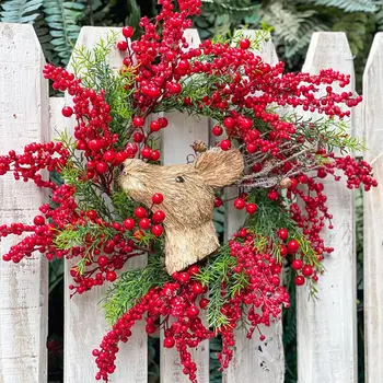 1pack Kalėdų Šeimai Šalis Raudonųjų Uogų Gėlės Dirbtinės Stamen Pumpurai, Kelių Rūšių Kalėdų Vainikas Netikrą puošyba