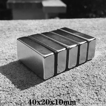 1~10VNT 40x20x10 Quadrate Galingi Magnetai Juostelės PASIDARYK pats Nuolatinio Magnetinio 40x20x10mm Super Galingas Neodimio Magnetas 40*20*10 mm