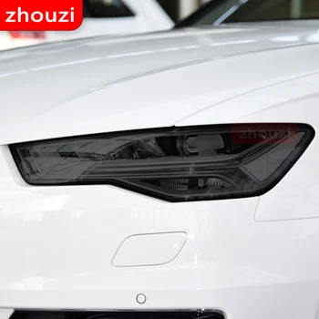 2 Vnt Automobilių Žibintų Apsauginės Plėvelės Žibintai Skaidrūs Juodi TPU Lipdukas Audi A6 S6 RS8 2012-2018 Priedai