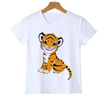 3d T-Shirt crewneck print t shirt Paauglių mergaičių, berniukų drabužius, Tigras, leopardas baby girl marškinėliai vasaros stiliaus mados viršūnes tees