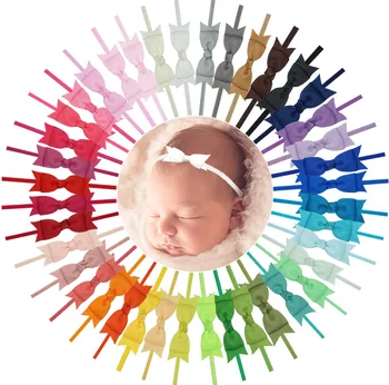 40 Spalvų Super Minkštas Kūdikio Galvos Plaukų Lankai Elastinga Vientiso Nailono Plaukų Juostos Kūdikių Mergaitės, Naujagimiai, Kūdikiai ir maži vaikai