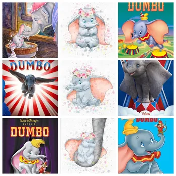 5D Diamond Dažymas Disney Mielas Kūdikis Dumbo Kryželiu Siuvinėjimo Rinkinys, Rankų darbo, Visiškai Gręžimo Mozaikos Dervos Vaikų Kambario Dekoro