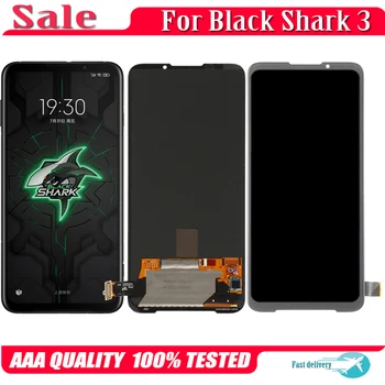 90HZ AMOLED Ekranas Xiaomi Black Shark 3 KLE-H0 KLE-A0 LCD Jutiklinis Ekranas Digiziter Asamblėjos Blackshark 3 Ekranas