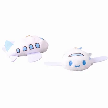 9CM Kawaii Anime Sanrios Lėktuvo Cinnamoroll Pliušinis Žaislas, Minkšti Kimštiniai Mielas Baltas Šuo Pliušinis Lėlės Nepriklausomo Mergaitėms Dovanų