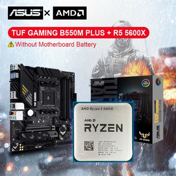 AMD Naujos Ryzen 5 5600X R5 5600X CPU + ASUS TUF ŽAIDIMŲ B550M PLIUS Micro-ATX pagrindinė Plokštė Nustatyti, DDR4 AM4 Paramos R5 R7, R9 Procesorius