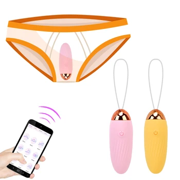 APP Kontrolės Bluetooth Vibratoriai Moterims Erotinio Kelnaitės Sekso Žaislai Makšties Rutuliukai Seksualus Kiaušinių G-spot Analinis Kaištis Suaugusiųjų Produktų Parduotuvė