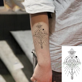 Atsparus Vandeniui Laikina Tatuiruotė Lipdukas Netaisyklingos Formos Linijos, Trikampio Rodyklių Geometrinis Tatto 