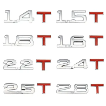 Automobilių 3D Metalo 1.6 1.8 T T 2,2 T 2.5 3.0 T T Logotipo Lipdukas Emblema Ženklelio Lipdukai, Auto Uodega Įklija, BMW, Mercedes, Ford, Audi Toyota Honda
