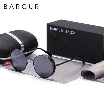 BARCUR Originalus Apvalūs Akiniai nuo saulės Vyrams Vintage akiniai Moterų Steampunk Poliarizuoti Akiniai UV400