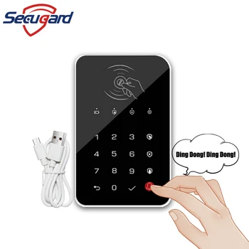 Belaidė Klaviatūra 433MHz Juoda Touch Pad Paramos RFID Kortelę Įkrovimo Namų Saugumo nuo Įsilaužimo Signalizacijos Sistemos