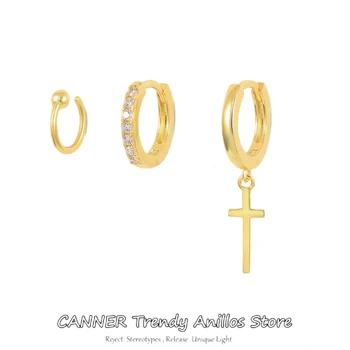 Canner 18k Sidabro Padengtą Bohemijos Boho Auskarai Moterų Mados Perlų Huggies Auskarai Crystal Moterų Vestuvių Earings Fine Jewelry