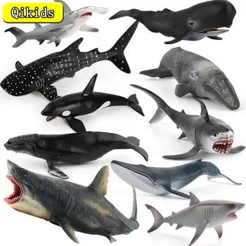 Didelio Dydžio Modeliavimo Jūrų Gyvybės Žudikas Banginių Baltasis Ryklys Veiksmų Skaičiai PVC Plastiko Gyvūnų Statulėlės Švietimo Vaikų Žaislai