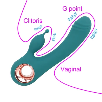 Dildo Rabbit Vibratorius G Spot-Klitorio Stimuliacijos Sekso Žaislai Moterims iš Makšties, Išangės Massager USB Įkrovimo 10 Dažnis