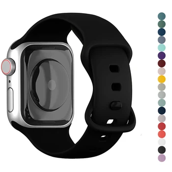 Dirželis Apple Watch band 44mm 40mm 45mm 41mm silikono watchband už iwatch Apyrankę serija 7 6 Se 5 4 3 2 pulseira priedai