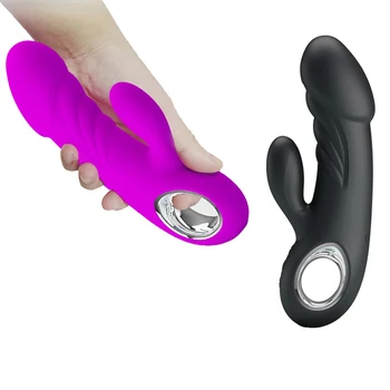 Dual Motorų Vibratorius USB atsparus Vandeniui Vibruojantis Rabbit G-taško Vibratorius Makšties Klitorio Stimuliacija Dildo Massager su Traukite Žiedas
