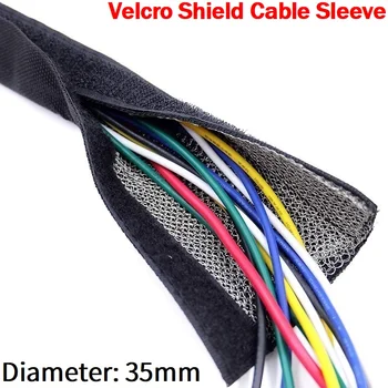 Ekranuotą Kabelį Rankovės 35mm Su Velcro Juosta Izoliacija Nailono Diržas Apvalkalas, Stabdžių Elektromagnetinis Nuotėkio Wire Wrap