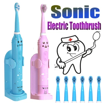 Elektriniai dantų Šepetėlis Sonic Vaikams Ultragarso Švarus Balinimo priemonės, Burnos Dantų Priežiūros Smart Laikmatis Dantų Šepetėliai su Įkrovimo Turėti