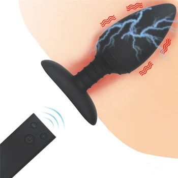 Galingas Elektros Smūgio Prostatos Massager Vyrų Gėjų Nuotolinio Valdymo Butt Plug Analinis vibratorius Užpakalis Išangę Poros Analinis Sex Žaislai