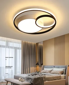 Kūrybos LED žiedai Lubų Lempa Naujo dizaino LED Lubų šviestuvas Gyvenimo kambario, Miegamasis Apvalus Mėnulis Lubų Lempa Balta Juoda Juoda