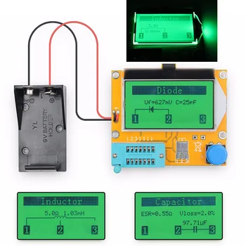 LCR-T4 ESR Matuoklio LCD Ekranas Tranzistorius Testeris Diodų Triode Talpą, SCR Induktyvumą Multimetras LCR\PWM Metrų MOS/PNP/NPN Bandymas