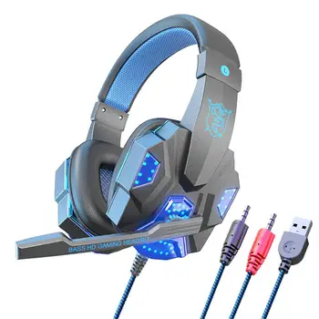 Laidinio žaidimų ausinės kompiuteriui Su Mikrofonu Over-ear Deep Bass Stereo 3.5 mm žaidėjai Ausines PS4 Xbox Vienas PC Kompiuteris