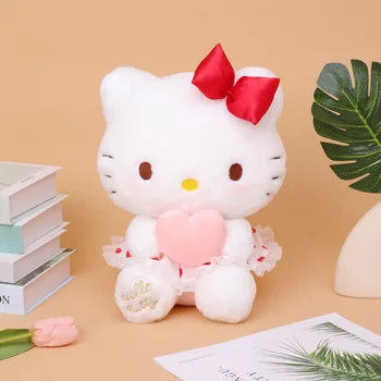 Mielas Sanrio Hello Kitty Pliušiniai Žaislai Kupidonas Širdies Iškamšos & Pliušinis Lėlės Pagalvių Pripildymo Kawaii Kalėdų, Gimtadienio Dovana Vaikams