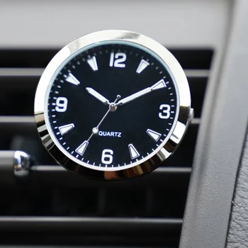 Mini Šviesos Automobilių Laikrodis Vidaus Klijuoti Ant Žiūrėti Mechanika Quart Laikrodžiai Mygtuką Baterijos Ornamentu 40mm Laikrodis Automobilių Reikmenys