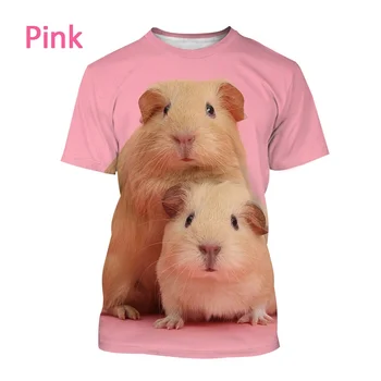 Naujai Sukurta Gydymo Serijos Mados Gyvūnų kiaulyčių 3D Spausdinimo Mielos jūrų Kiaulytės Modelis T-shirt