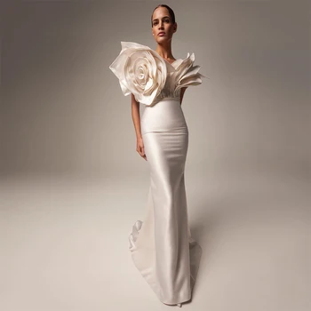 Naujas Dizainas Undinė Mados Konkurso Suknelių Rankų Darbo Gėlių Off Peties Moterų Ilgas Elegantiškas Vakare Šalies Chalatai Užsakymą