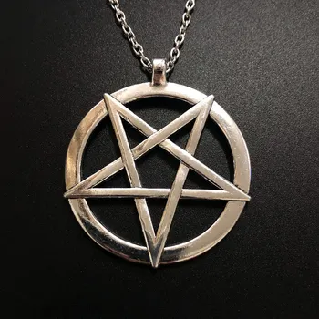 Naujas Mados Antras Pentagram Pakabukas Šėtono Simbolis Karoliai Unisex Amuletas Papuošalai