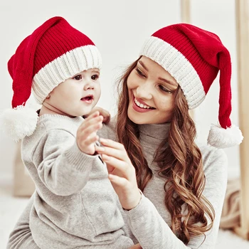 Naujas Žiemos Skrybėlės Moterims Kalėdų Megzta Kepuraitė Kūdikių Mergaitės Berniukai vientisos Spalvos Mados Šiltas variklio Dangčio Mielas Vaikas Bžūp Lauko Skrybėlę