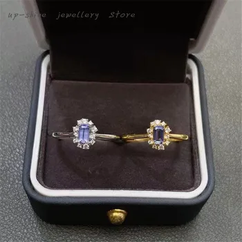 Nauji gamtinių tanzanite žiedas, moterų 925 sidabro žiedas, nuostabiai meistriškai, stilingas ir turtinga dizainas