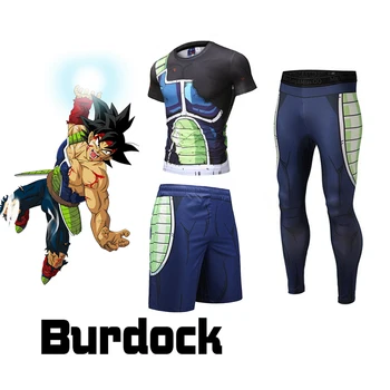 Nemokamas pristatymas Bardock antblauzdžiai Fitneso Quick Dry Ziajać T-shirt paplūdimio drabužiai kelnės Cosplay Kostiumų Karšto Anime Cosplay kasdien dėvėti