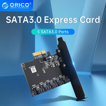 ORICO PCI-E 5-Port SATA3.0 Išplėtimo Korta PCI-E X4 Lizdas Palaikymas 6Gbps PCI-E, SATA Adapteris HUB