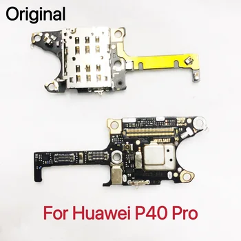 Originalą Huawei P40 Pro SIM Kortelių Skaitytuvas Laikiklio Angą Flex Juostelės Kabelio Jungtis Lenta Su Mic Mikrofonas Flex Kabelis Juostelės