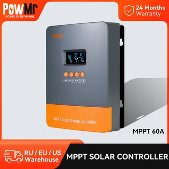 POWMR MPPT 60A Saulės Įkroviklis Valdiklis 12V 24V 36V 48V WithBlacklight LCD Reguliatorių Max PV pirkimo 160VDC Paramos Ličio Baterija