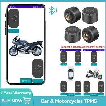 Padangų Slėgio Davikliai Motociklo TPMS Padangų Slėgio Stebėjimo Sistema Android/IOS 