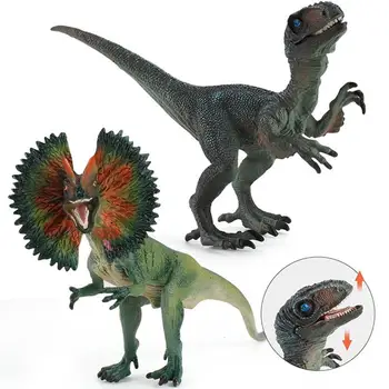 Realus Dinozaurų Modelis Tikroviška Dilophosaurus Dinozaurai Pav Playset Dovana Vaikams Modeliavimas Dinozaurai Gyvūnų Žaislas