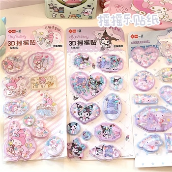 Sanrio Hello Kitty Kuromi Anime Lipdukai, Kanceliarinės prekės Purtyti Lipdukai Mano Melodija Cinnamoroll Kawaii Lipdukai Stereo 3D Simboliai
