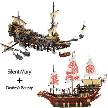 Silent Marija Laivų modelių Kūrimo Blokų, Plytų Destiny ' s Bounty Švietimo Gimtadienio, Kalėdų Dovanos, Žaislai, Suderinama 71042 70618