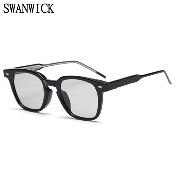Swanwick kvadratinių rėmelių moterų poliarizuoti akiniai nuo saulės vyrams korėjos stiliaus priedai pink akiniai Vasaros juoda saulė pavėsyje, pilka UV400