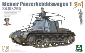 Takom 1/16 Masto Kleiner Panzerbefehlswagen I Sd.Kfz.265 3 in 1 Plastikinis modelis kit 1017
