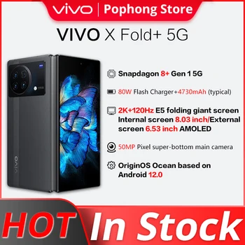 VIVO X Dangtelis + 5G MobilePhone 8.03 colių Sulankstyti Ekrano 2K E5 120Hz AMOLED Snapdagon 8+ Octa Core 80W Apkrauna NFC