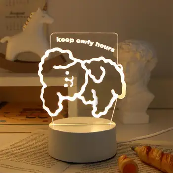 Vaikų Gimtadienio Dovanos 3D LED Nakties Šviesos Lokys Astronautas Stalo Ornamentas Naujovė Apšvietimo USB Plug-in Miegamasis Dekoratyvinės Lempos