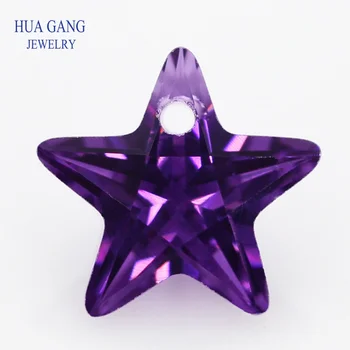 Vieną Angą AAAAA Žvaigždė Forma, Violetinė Kubinis Cirkonis Akmens Jewerly Priėmimo 4x4~10x10mm Aukštos Kokybės CZ Nemokamas Pristatymas