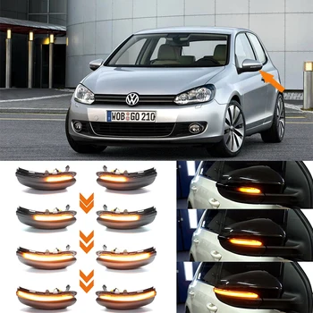 Volkswagen VW GOLF 6 VI MK6 GTI R line R20 Touran Dinaminis Indikatorių LED Posūkio Signalo Žibintas Šoninis Veidrodis Indikatorius Eilės