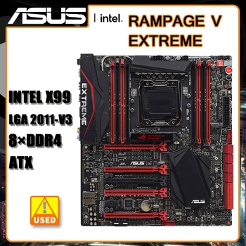X99 Plokštė LGA 2011-V3 ASUS RAMPAGE V EXTREME DDR4 128GB Intel X99 PCI-E 3.0 SATA III USB3.0 ATX Intel Xeon 
